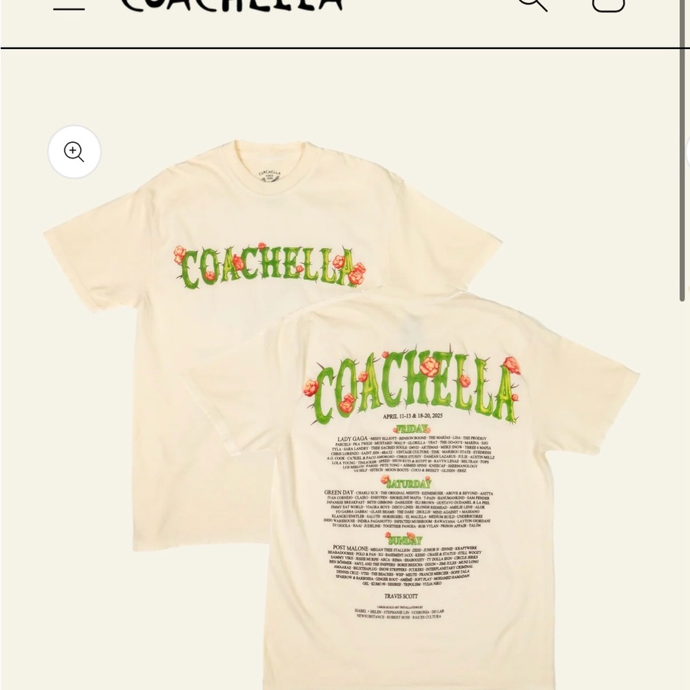 Coachella • Cactus Flower 2025 Lineup Tee - Picture 6 of 9